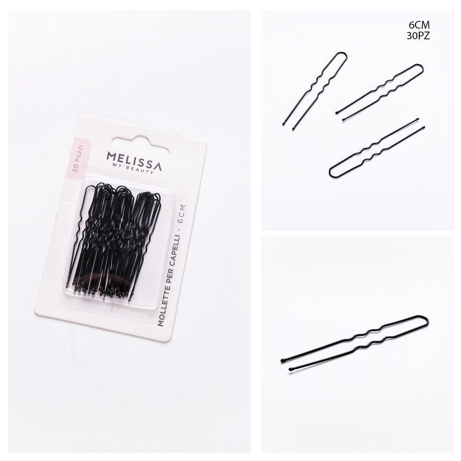 MELISSA MOLLETTE CAPELLI 6CM 30PZ NERO