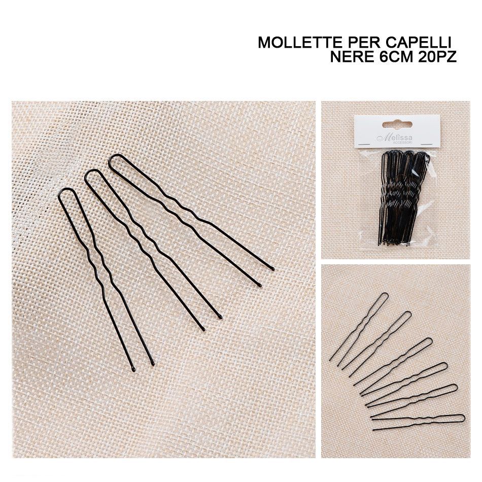 MELISSA MOLLETTE CAPELLI 6CM 20PZ NERO