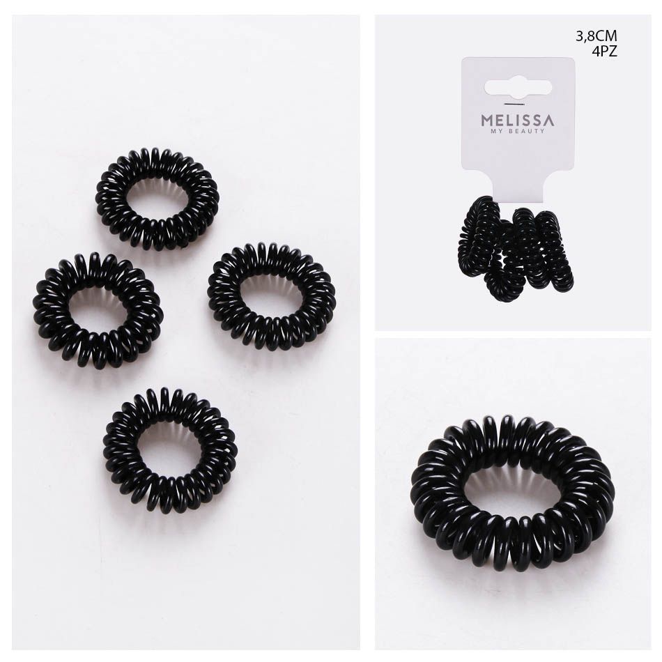 MELISSA ELASTICO CAPELLI MOLLA 3.8CM 4PZ NERO