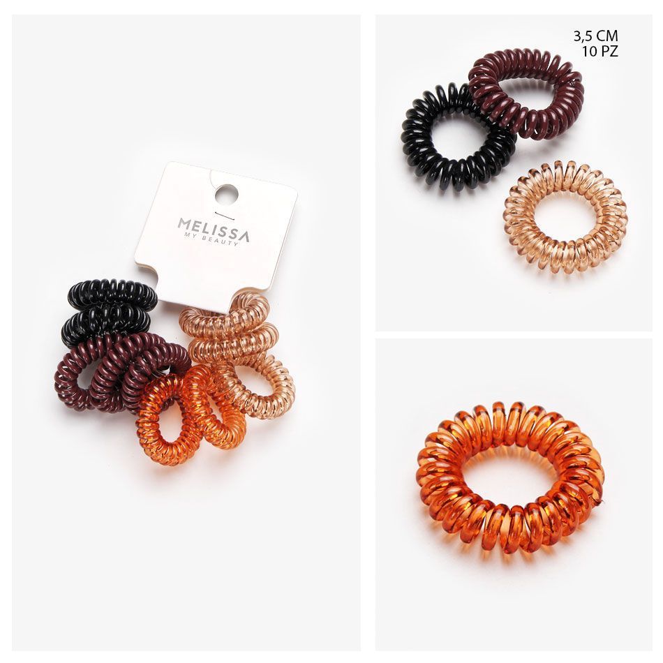 MELISSA ELASTICO CAPELLI SPIRALE 3.5CM 10PZ 1#