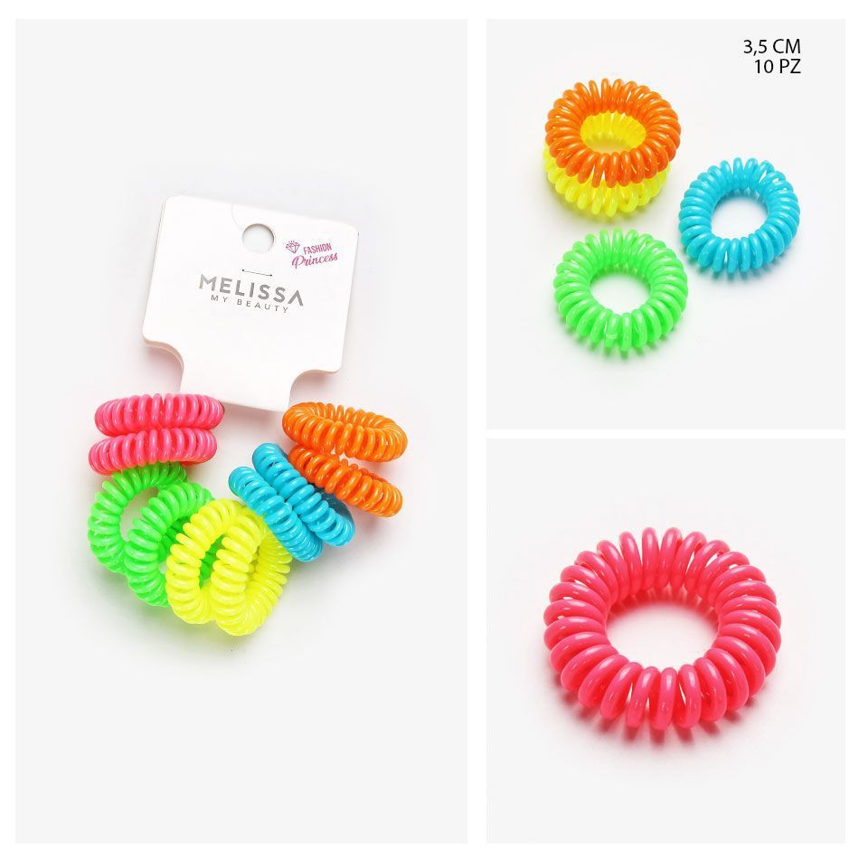 MELISSA ELASTICO CAPELLI SPIRALE 3.5CM 10PZ 4#