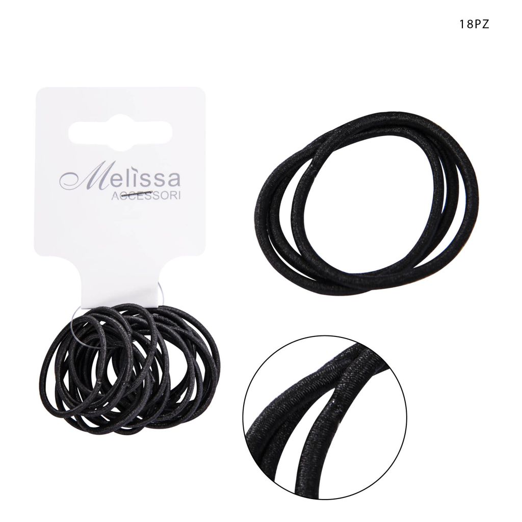 MELISSA ELASTICO CAPELLI NERO 18PZ