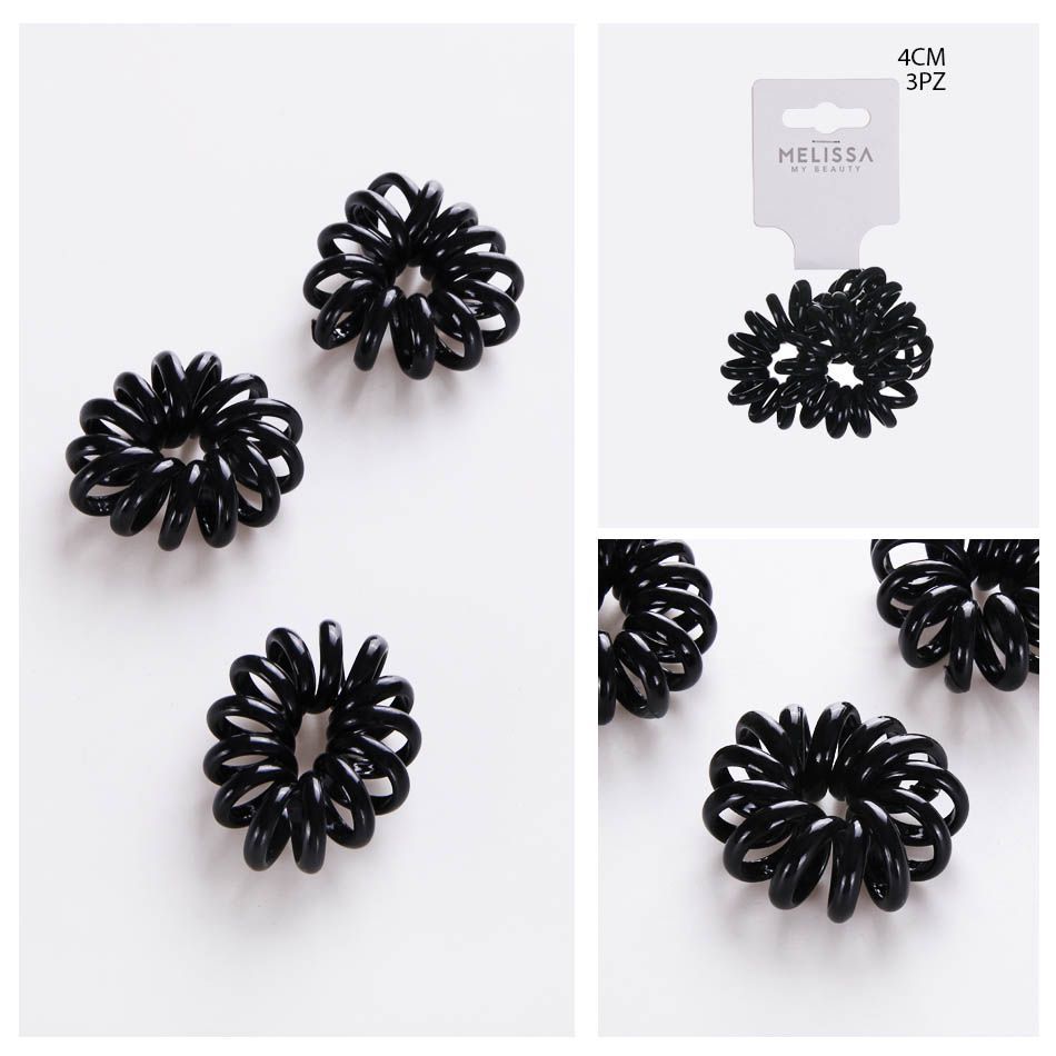 ELASTICO CAPELLI NERO 4CM 3PZ