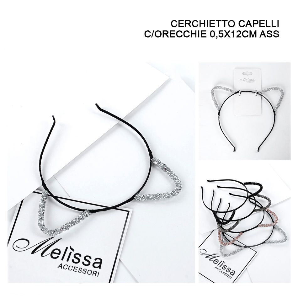 CERCHIETTO CAPELLI C/ORECCHIE 0.5X12CM ASS