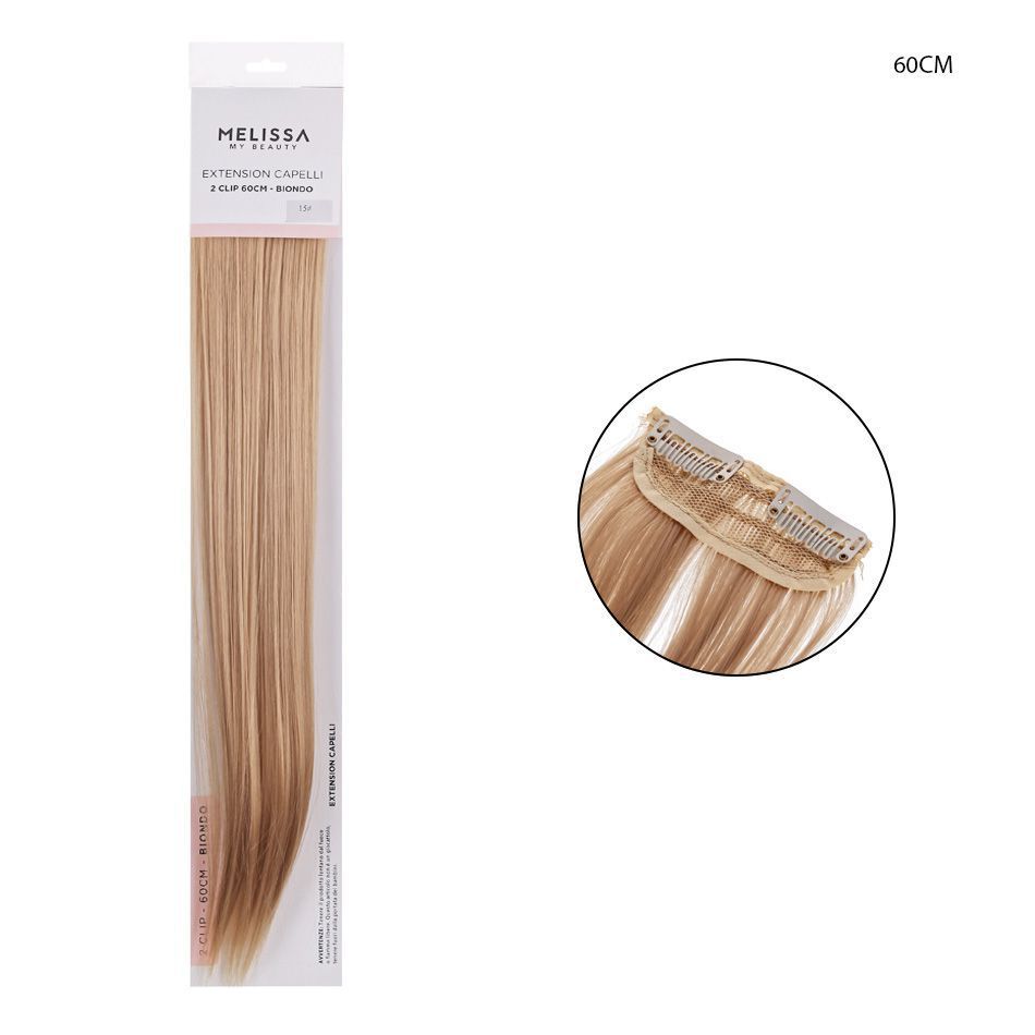 EXTENSION CAPELLI 2CLIP 60CM 25G COL.15 BIONDO