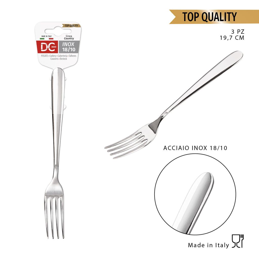 DC CASA  COUNTRY FORCHETTA INOX 18/10 19.7CM 3PZ