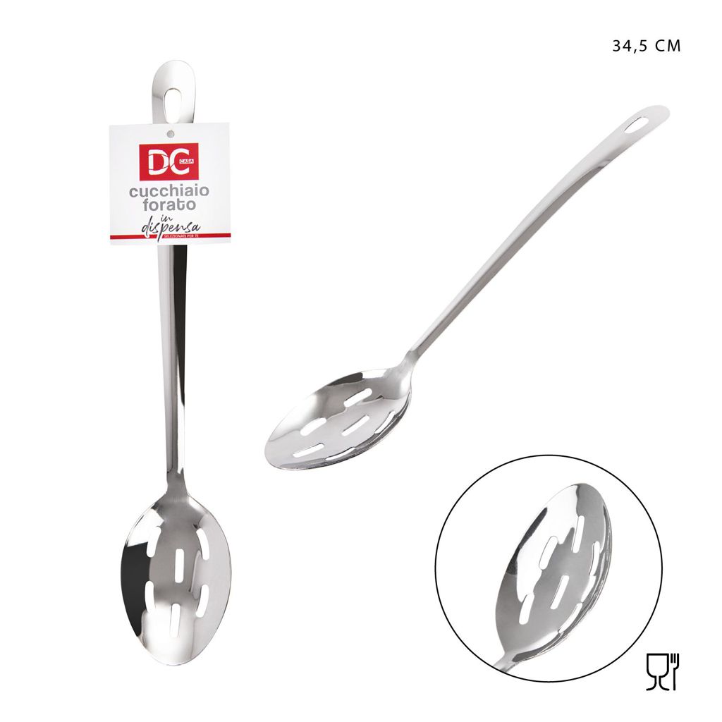 DC CASA  CUCCHIAIO FORATO INOX 34.5CM