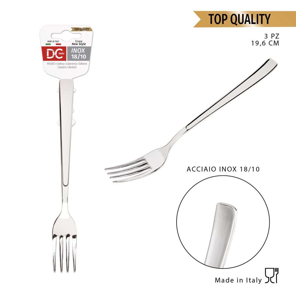 DC CASA  NEWSTYLE FORCHETTA INOX 18/10 19.6CM 3PZ