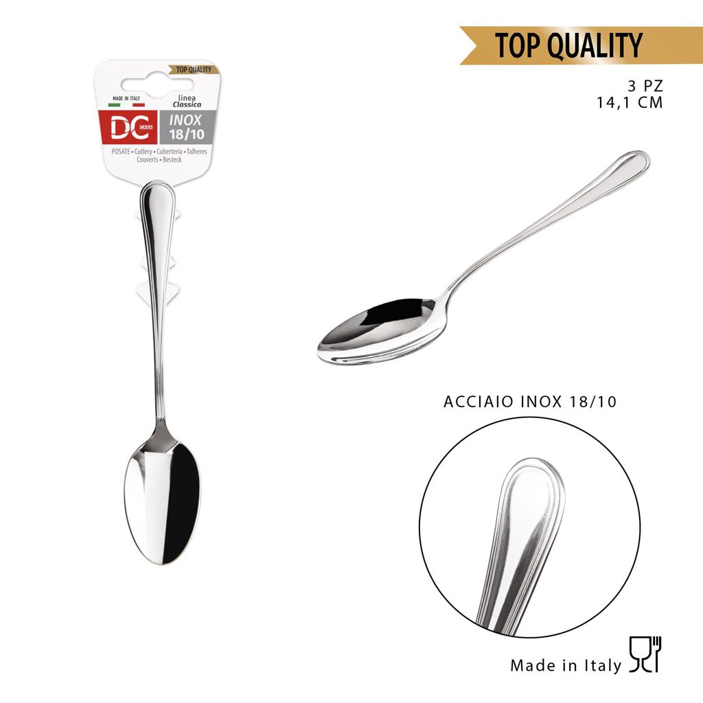 DC CASA  CLASSICA CUCCH.CAFFE INOX 18/10 14.1 CM 3PZ