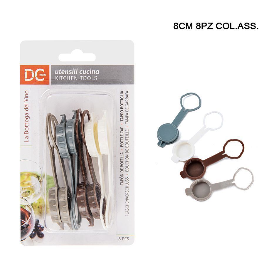 DC CASA TAPPO BOTTIGLIA PLAST. C/COLLARINO 8CM 8PZ 2#