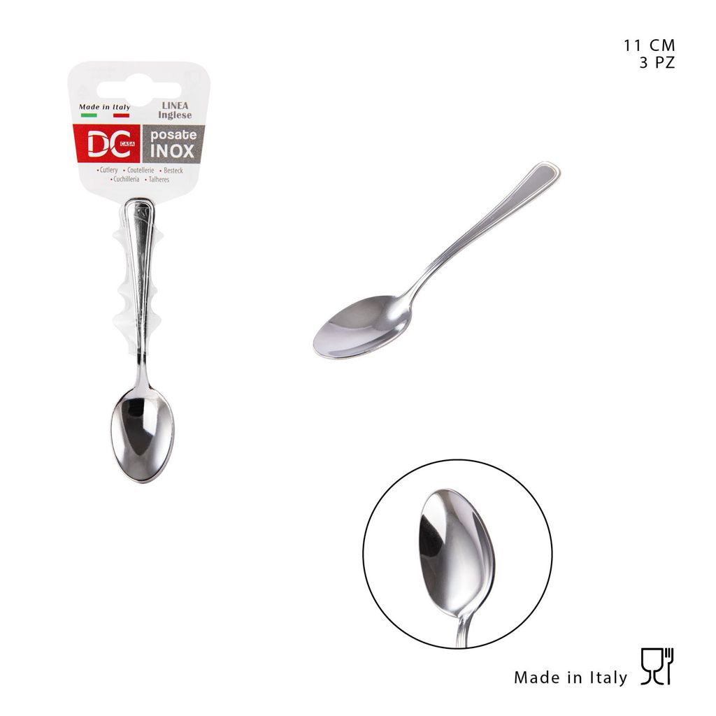 DC CASA  SERVINGLESE 18/C CUCCHIAINO MOKA 11 CM 3PZ