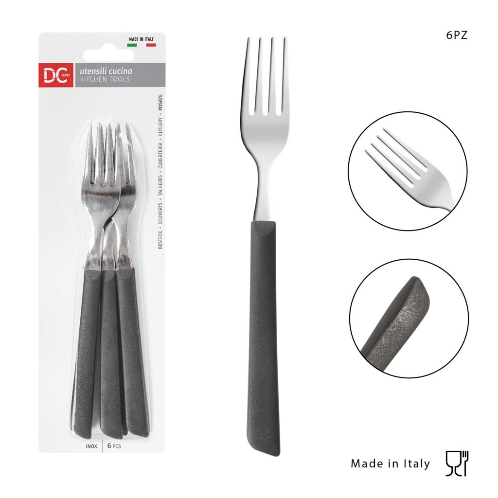 DC CASA  FORCHETTA TAVOLA INOX 6PZ TORTORA