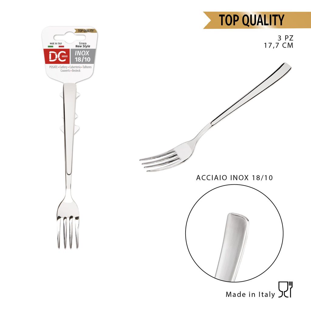 DC CASA NEWSTYLE FORCH.FRUTTA INOX18/10 17.7CM 3PZ