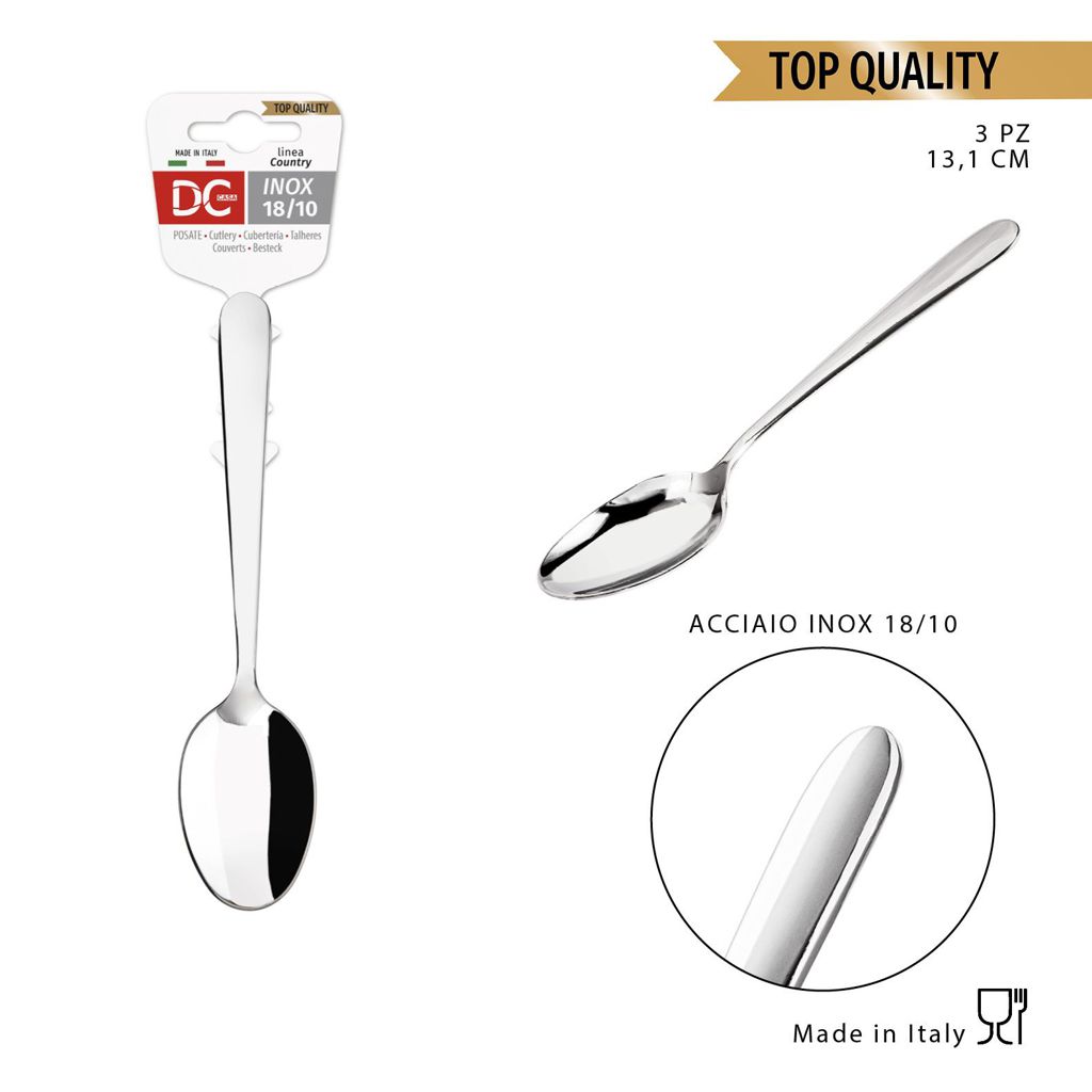 DC CASA  COUNTRY CUCCH.CAFFE INOX 18/10 13.1CM 3PZ