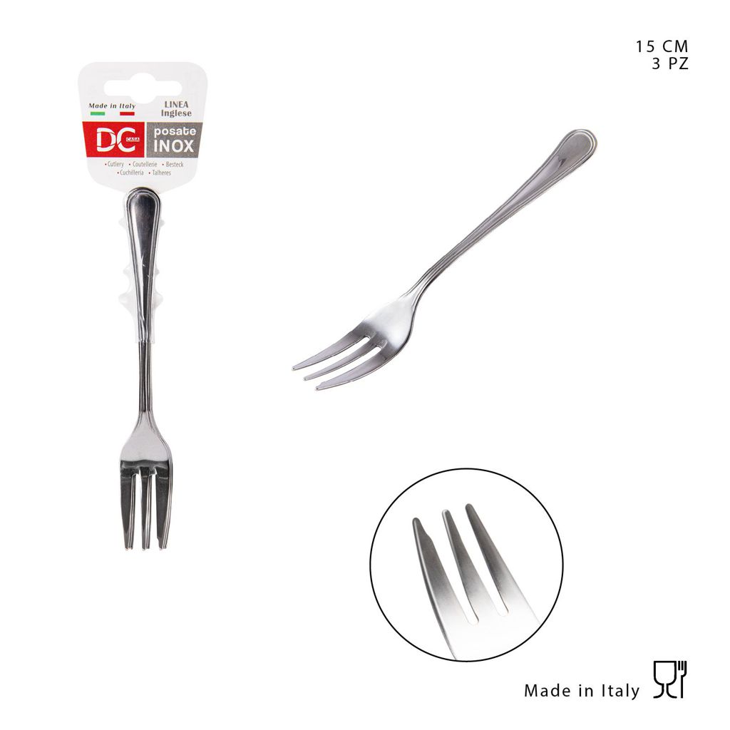 DC CASA  SERVINGLESE 18/C FORCHETTA DOLCE 15CM 3PZ