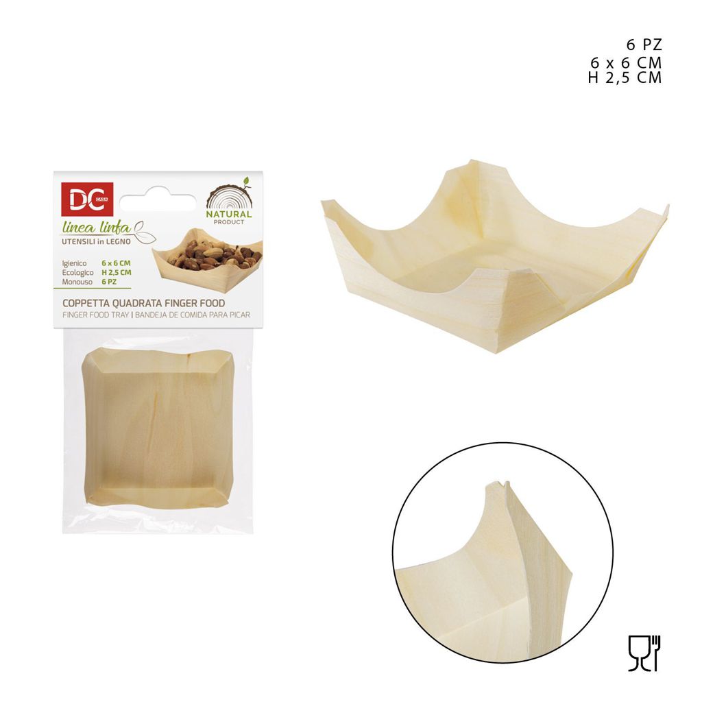 DC CASA COPPQUADRA LEGNO FINGER FOOD MULTITAGLIA