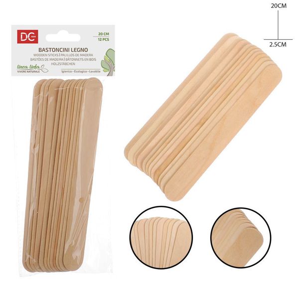 DC CASA BASTONCINI LEGNO 20X2.5CM 12PZ