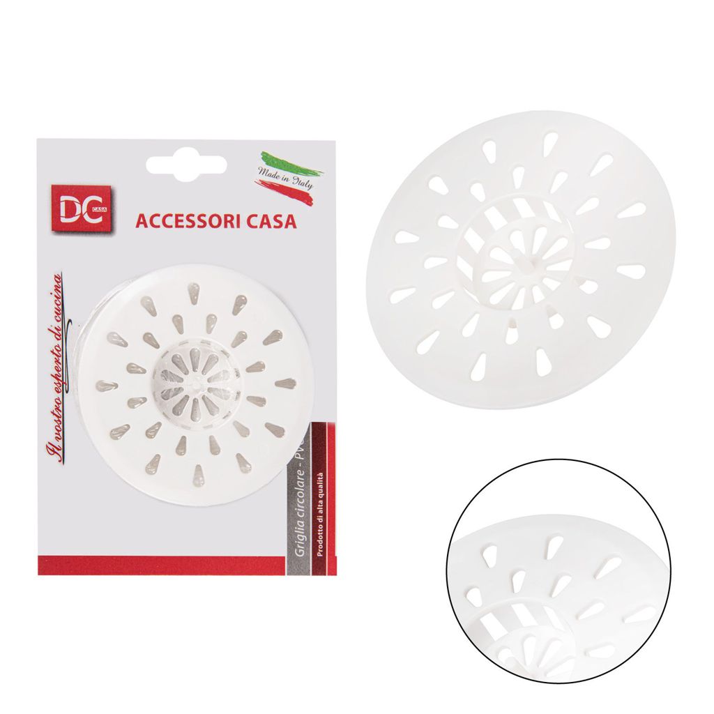 DC CASA FILTRO LAVELLO PLASTICA CIRCOLARE BIANCO