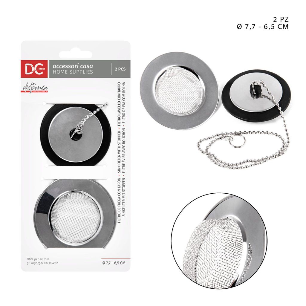 DC CASA FILTRO LAVELLO+TAPPO ACCIAIO 2PZ