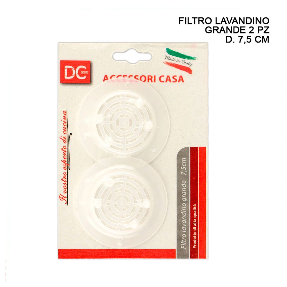 DC CASA FILTRO LAVELLO PLASTICA 7.5CM 2PZ