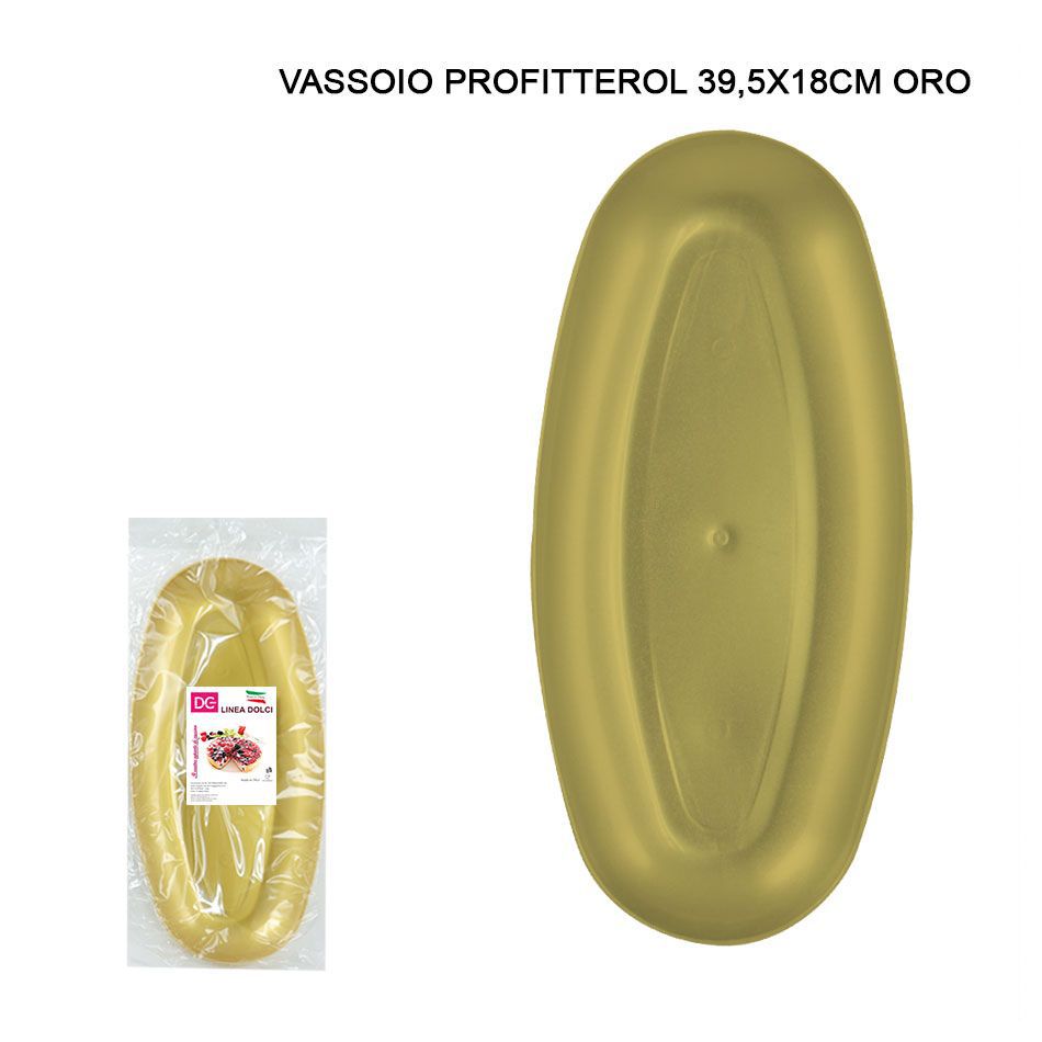 DC CASA VASSOIO PLAST. PROFITTEROL 39.5X18CM ORO