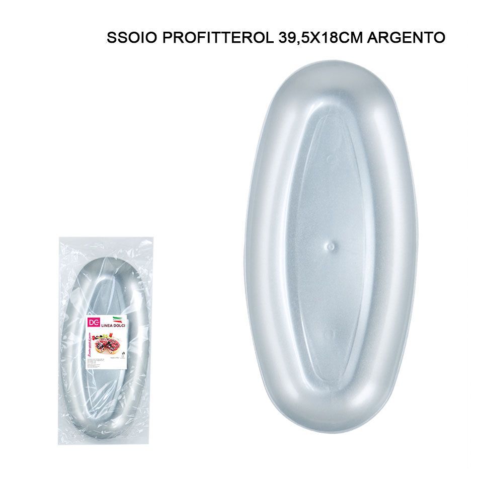 DC CASA VASSOIO PLAST. PROFITTEROL 39.5X18CM ARG.