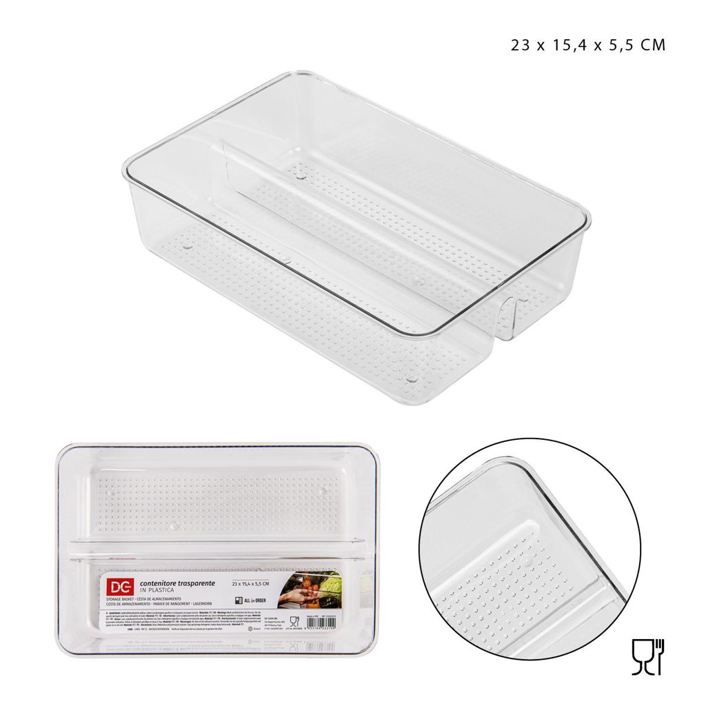 DC CASACONTENITORE PLAST.TRASP. 2P 23X15.4X5.5CM