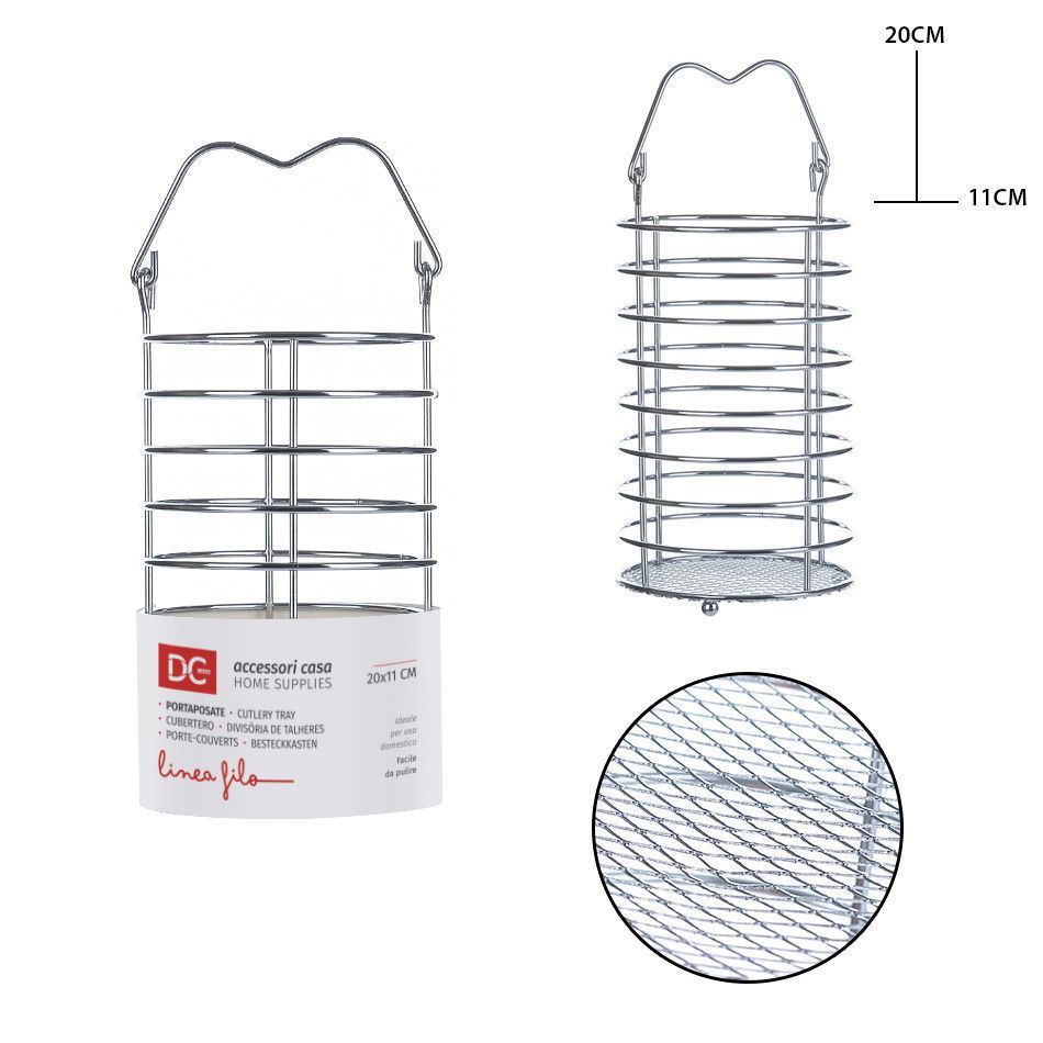 DC CASA PORTAPOSATE ACCIAIO TONDO 20X11 CM