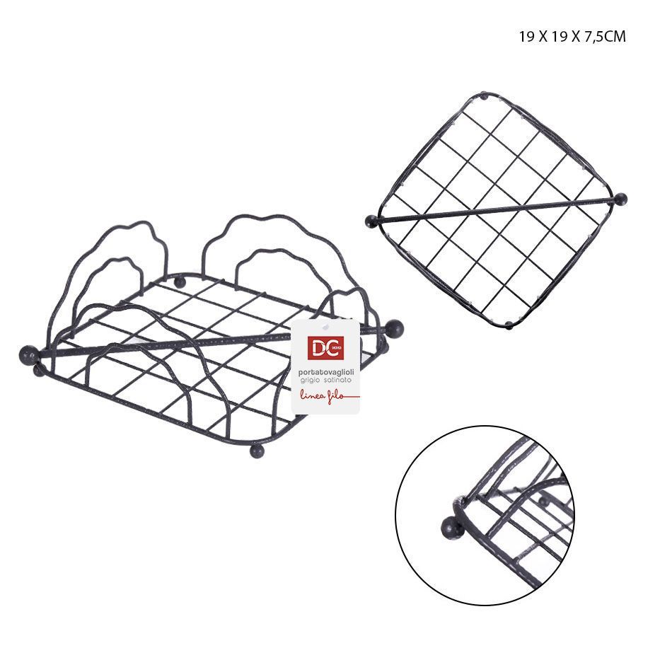 DC CASA PORTATOVAGLIOLI 19X19X7.5CM GR.SATINATO