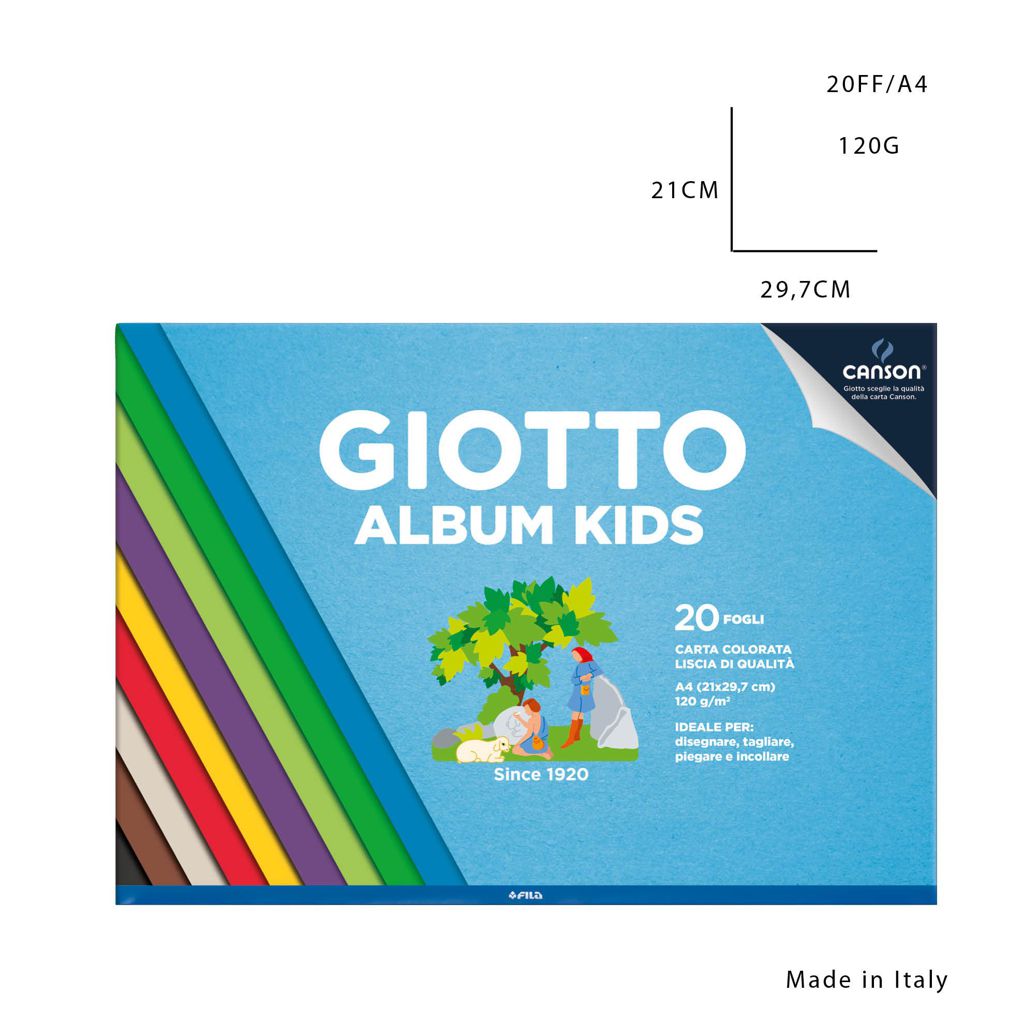 GIOTTO ALBUM KIDS COLORATO 20FF A4 21X29.7CM 120G