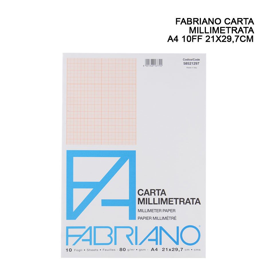 FABRIANO CARTA MILLIMETRATA10FF A4 21X29.7CM 80G