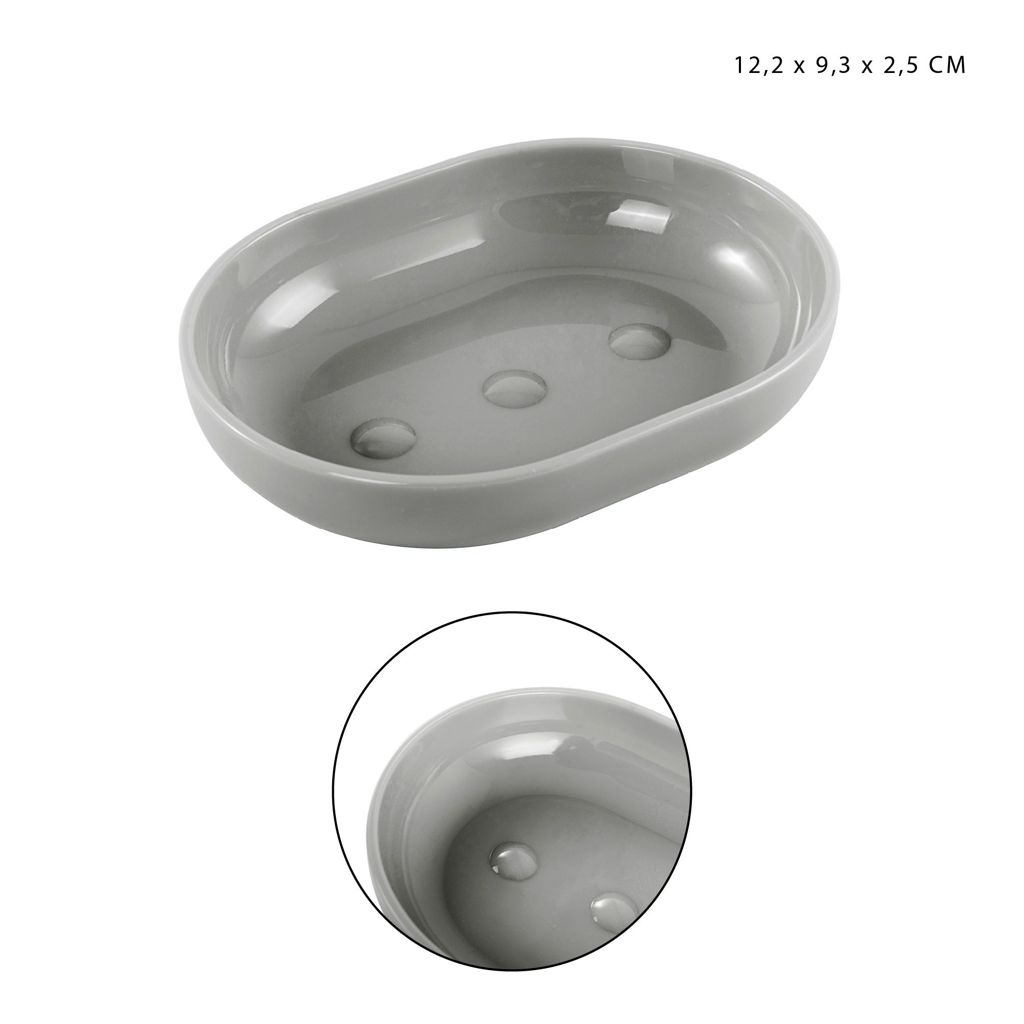 DC CASA P/SAPONETTA PLAST. 12.2X9.3X2.5CM GRIGIO