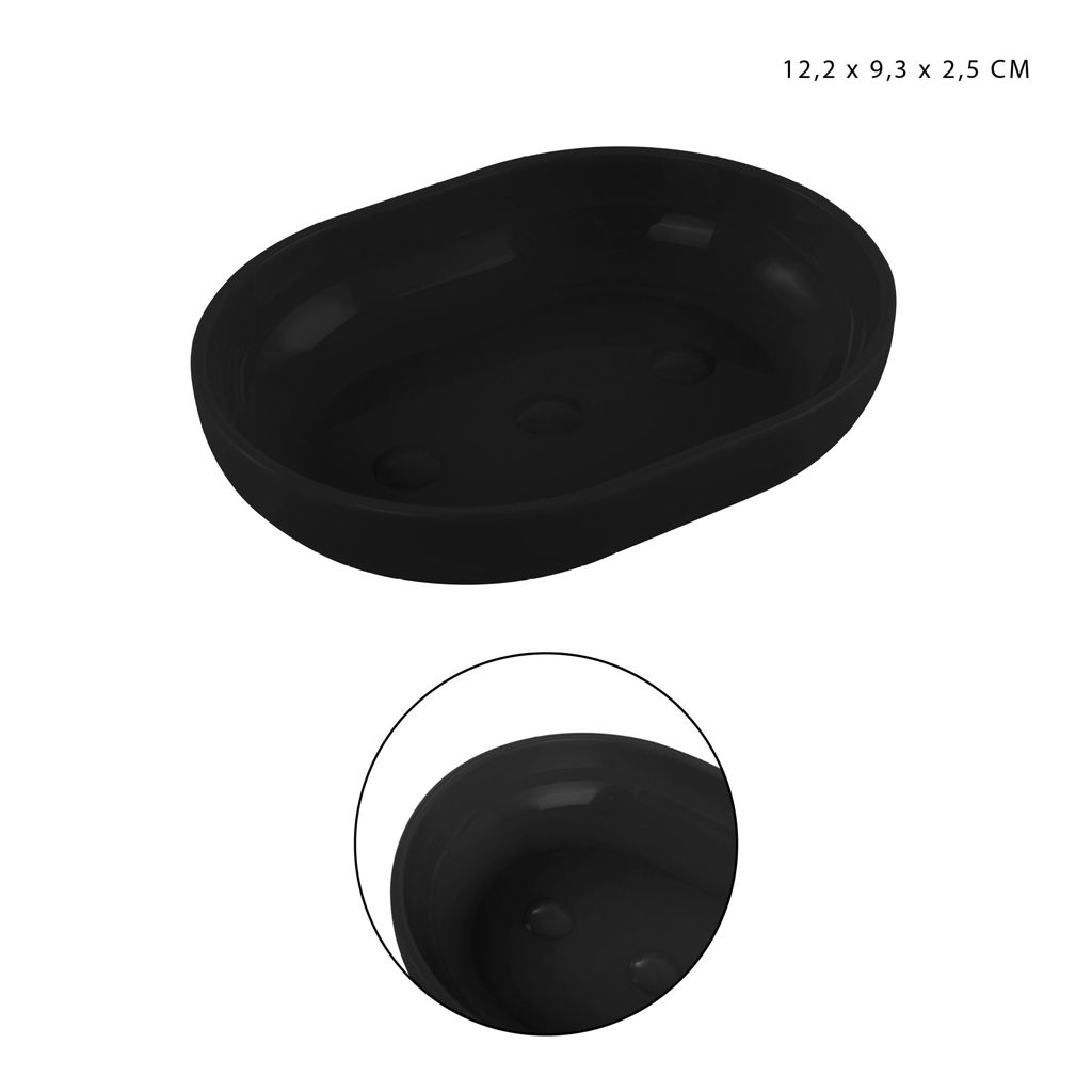 DC CASA P/SAPONETTA PLAST. 12.2X9.3X2.5CM NERO