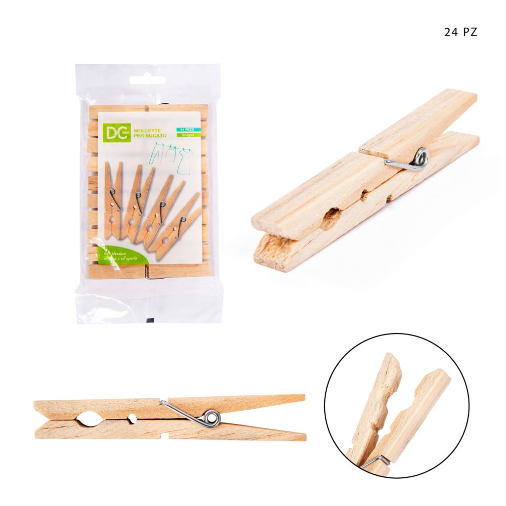 DC CASA MOLLETTE BUCATO LEGNO 9.8CM 24PZ