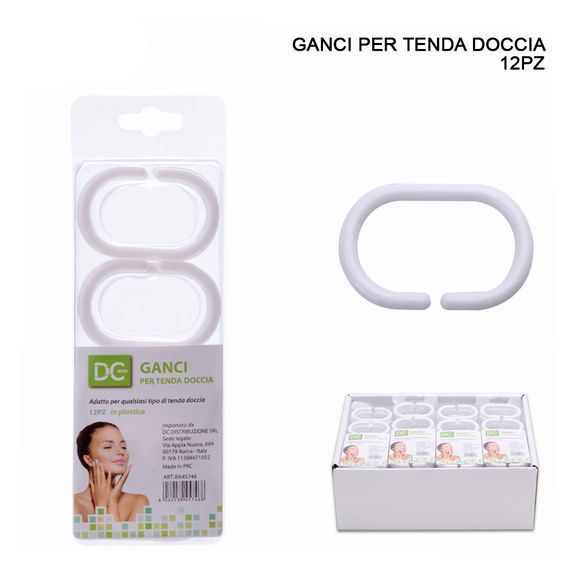 DC CASAGANCI TENDA DOCCIA5.5X4CM 12PZ BIANCO