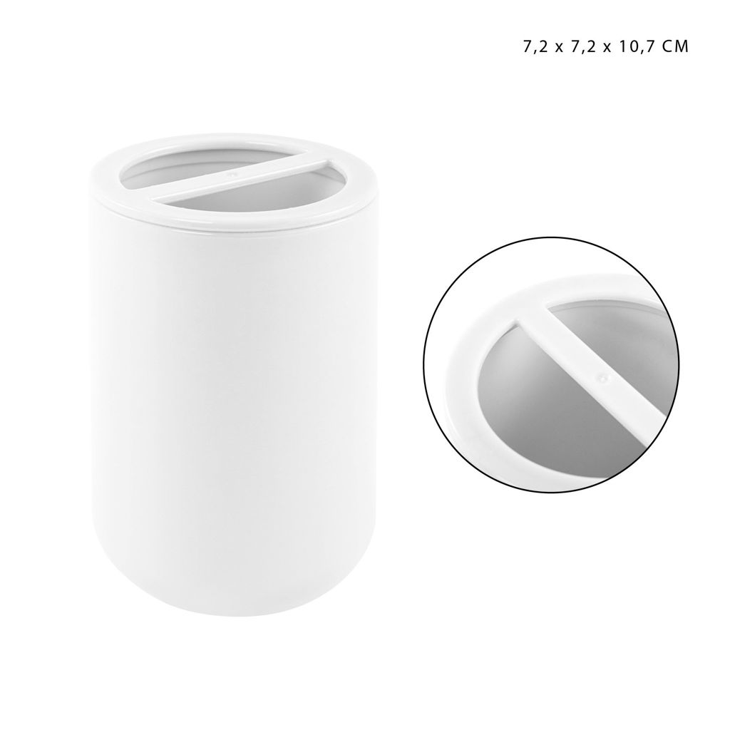 DC CASA P/SPAZZOLINI PLAST 7.2X7.2X10.7CM BIANCO