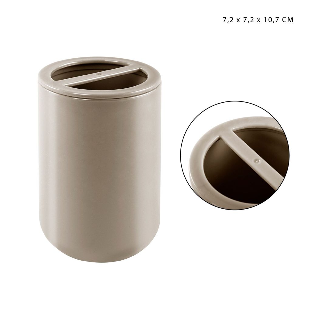 DC CASA P/SPAZZOLINI PLAST. 7.2X7.2X10.7CM TORTORA