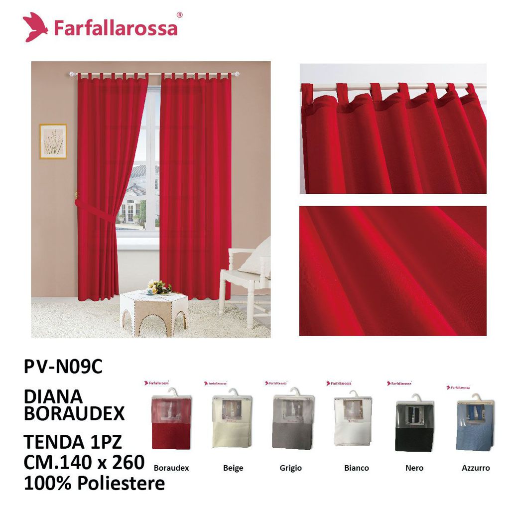 TENDA DI SPESSORE 100%POLIESTERE DIANA BORAUDEX 140X260CM