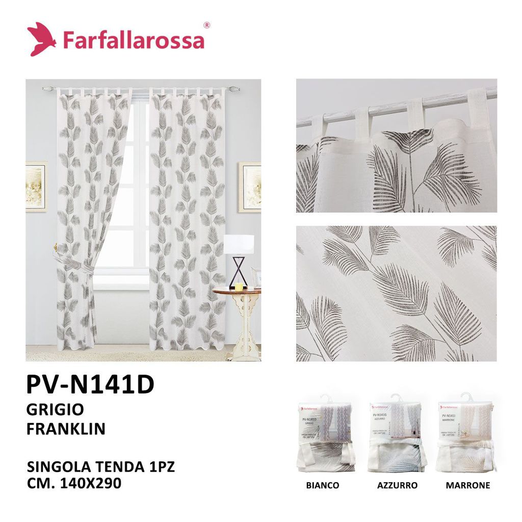 SINGOLA TENDA 1PZ CM.140X290CM VARICOLORI STAMPA DI FILATI